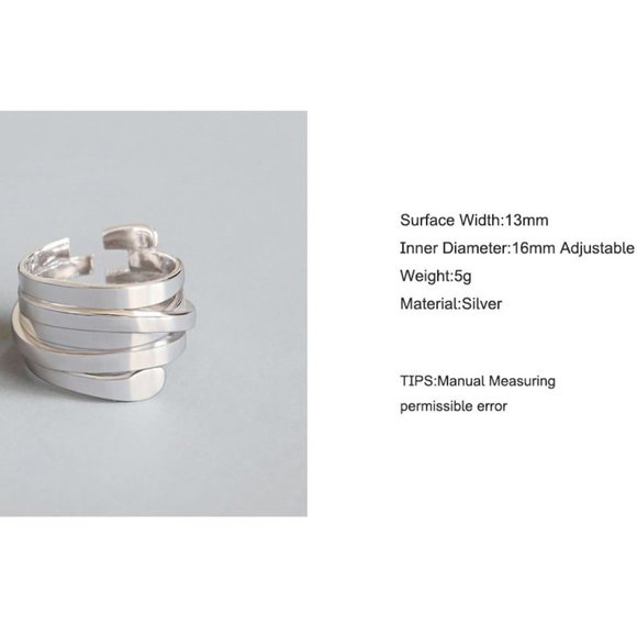 NEW 925 Sterling Silver Infinity Adjustable Ring A - Picture 5 of 5